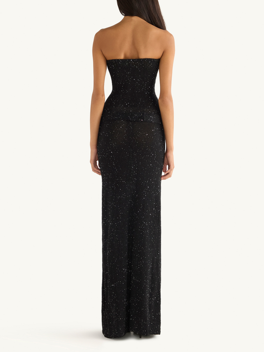 Gisele Dress - Black/Silver Sequin