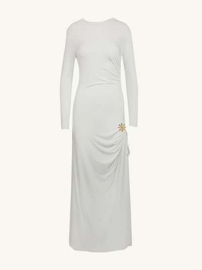 Tina Brooch Dress - Antique White