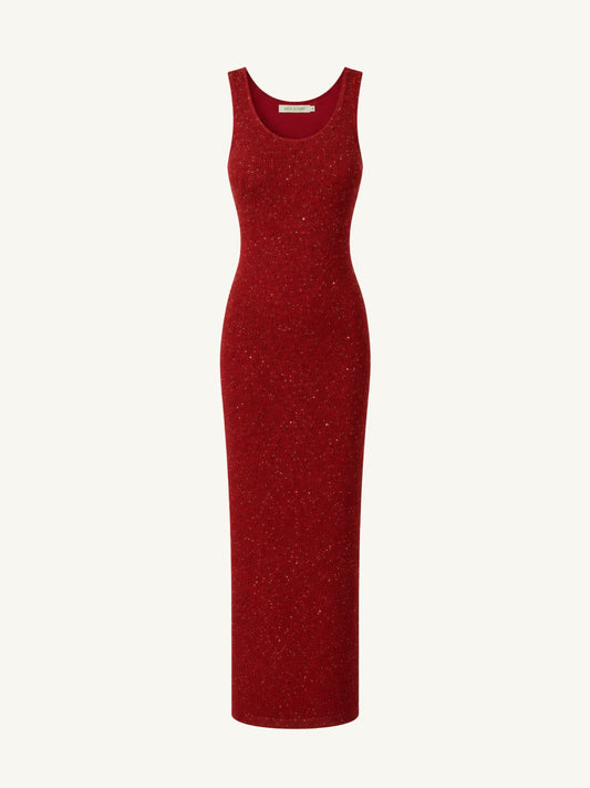 Ana Dress - Wine Sequin