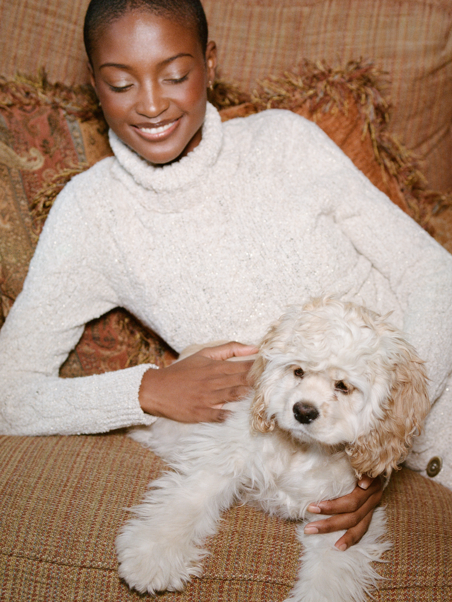 Angelina Cable Knit Sweater - Snow
