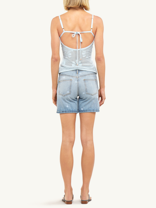 Bruna Crochet Top - Sky Blue