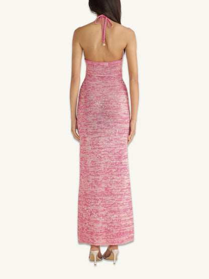 Olivia Halter Dress - Hydrangea Pink Sequin