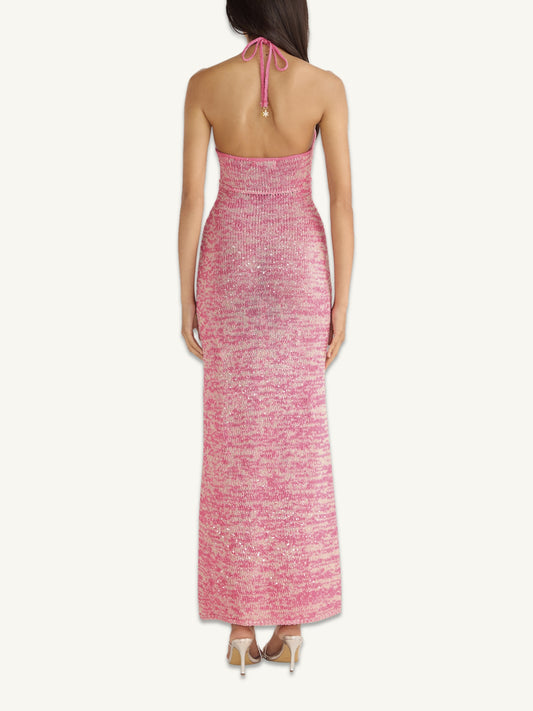 Olivia Halter Dress - Hydrangea Pink Sequin