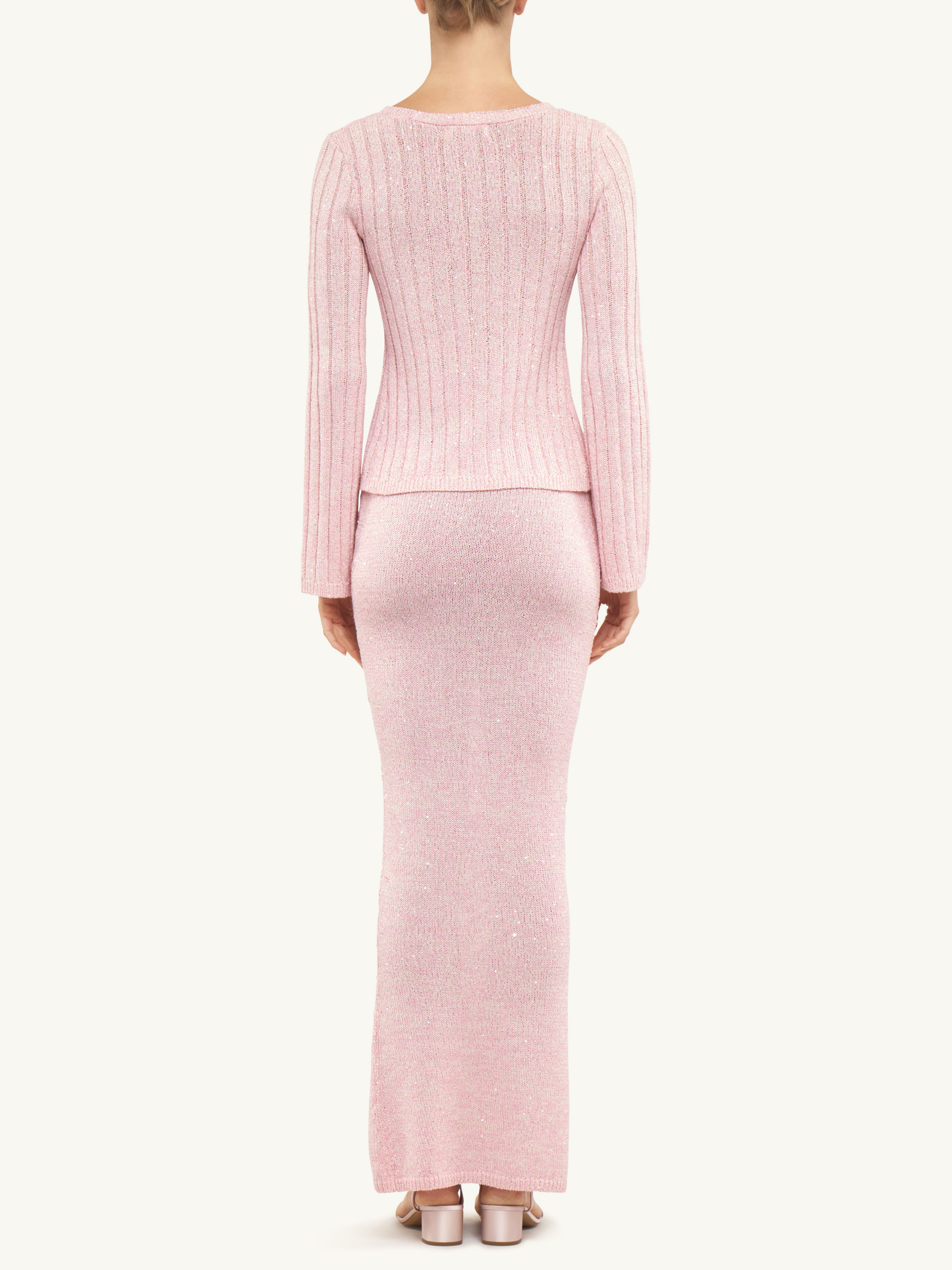 Rosie Cropped Cardigan - Bon Bon Pink Sequin