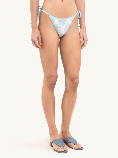 Lio Jaquard Bikini Bottom - Salt/Sky Blue Delilah Sequin