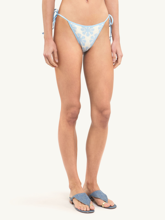 Lio Jaquard Bikini Bottom - Salt/Sky Blue Delilah Sequin