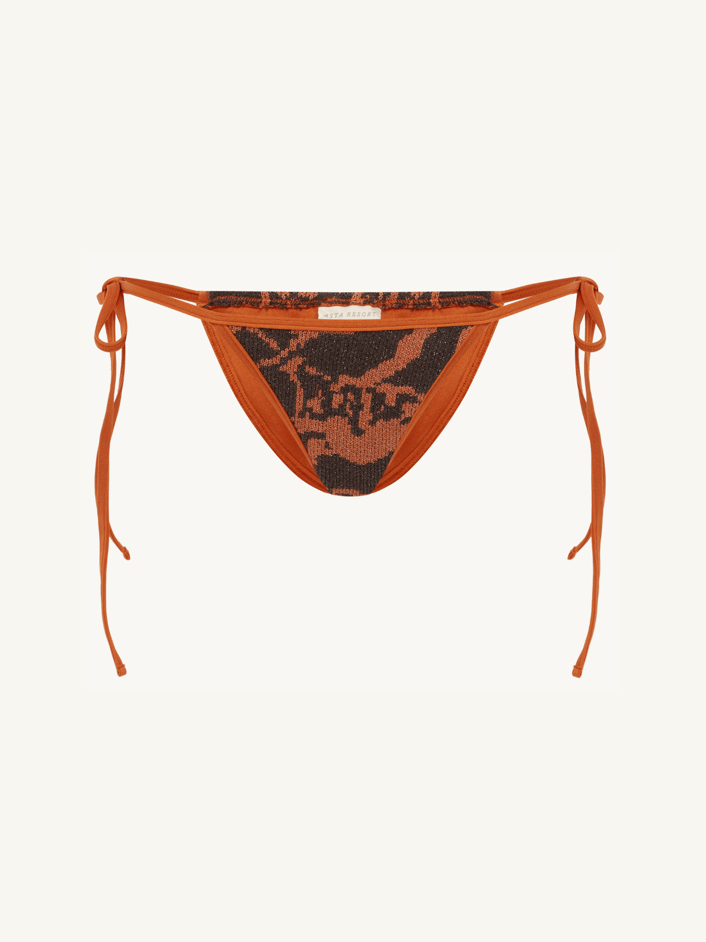 Mia Knitted Bikini Bottom - Burnt Orange/Black