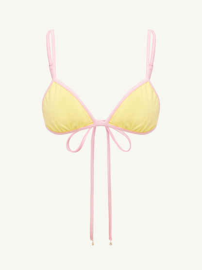 Iara Bikini Top - Lemon/Pink Salt