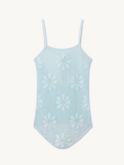 Bruna Crochet Top - Sky Blue