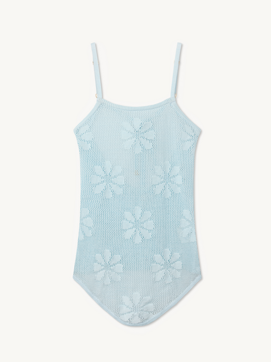 Bruna Crochet Top - Sky Blue