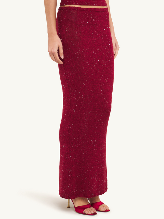 Carolina Skirt - Wine Sequin
