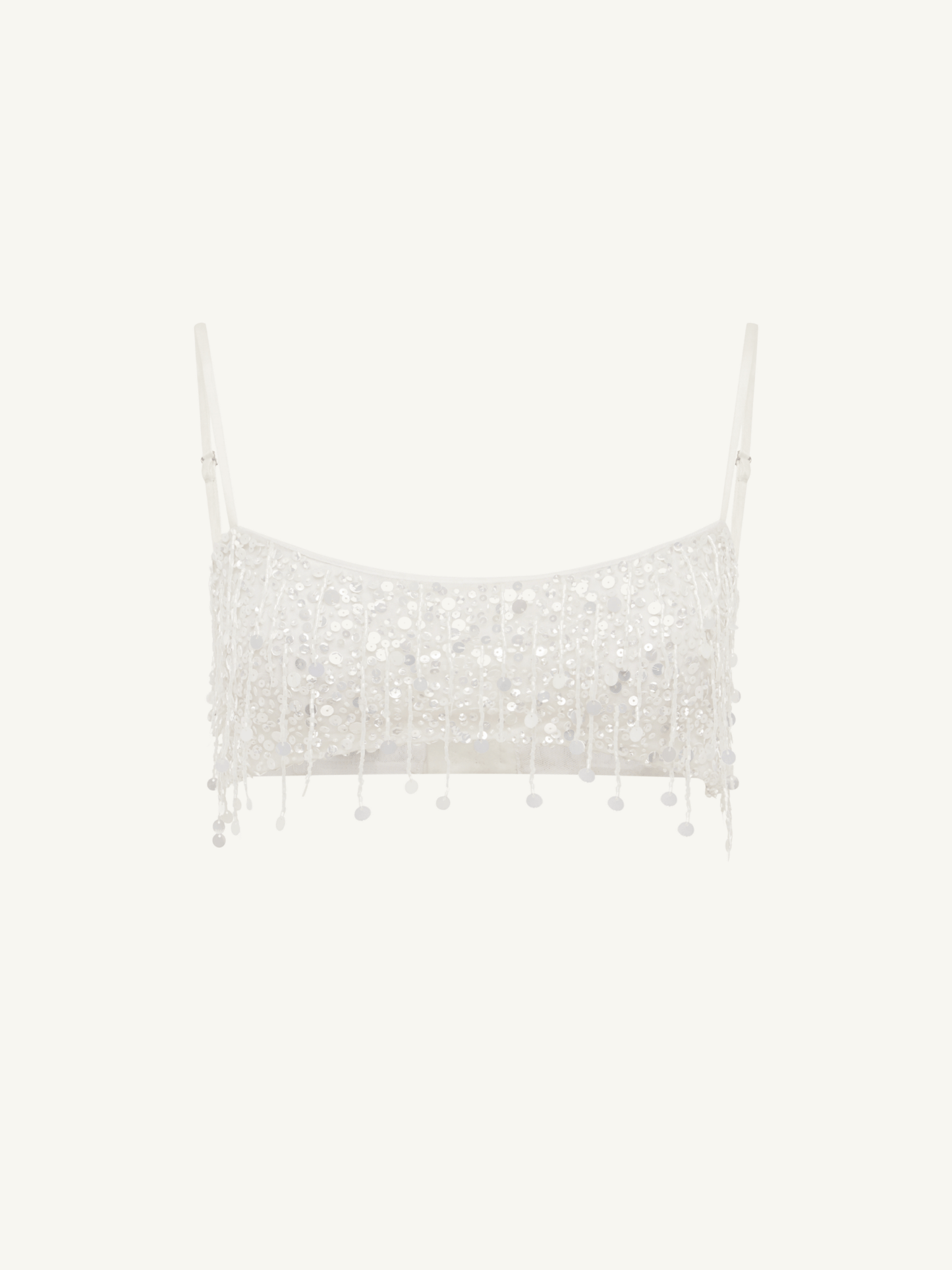 Yasmin Hand Beaded Bralette - Salt
