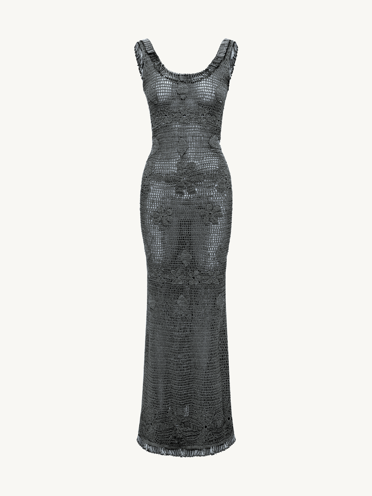 Ana Hand Crochet Dress - Onyx