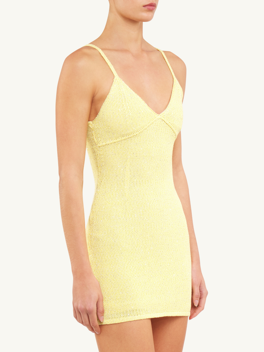 Delilah Mini Dress - Butter Yellow Sequin