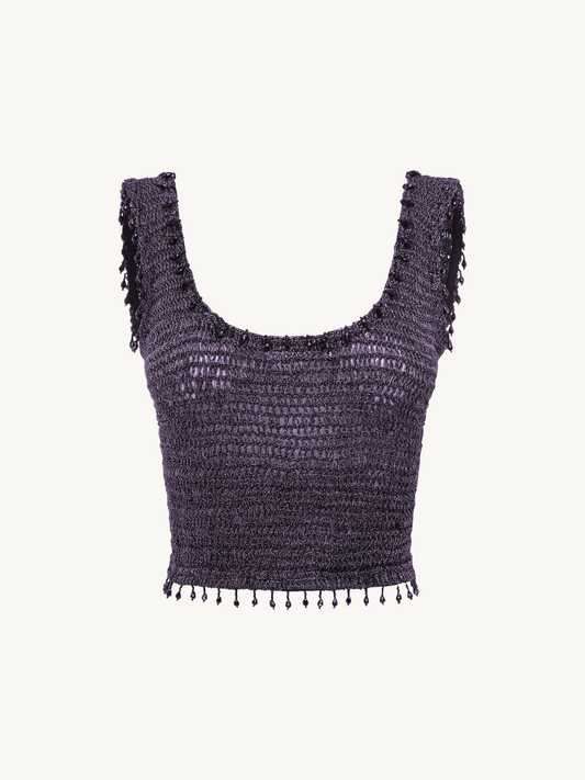 Ana Hand Crochet Top - Violet