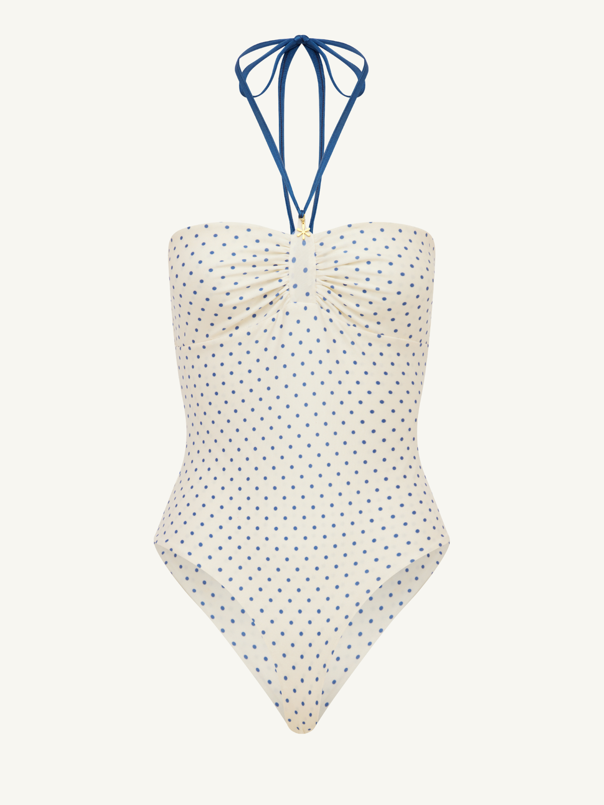 Alana Halter One-Piece - Navy Polka