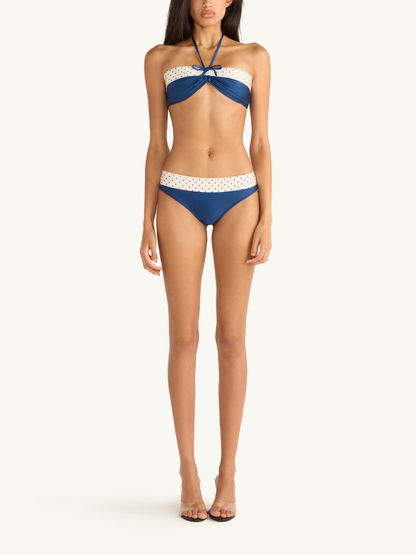 Lola Bikini Top - Navy Polka