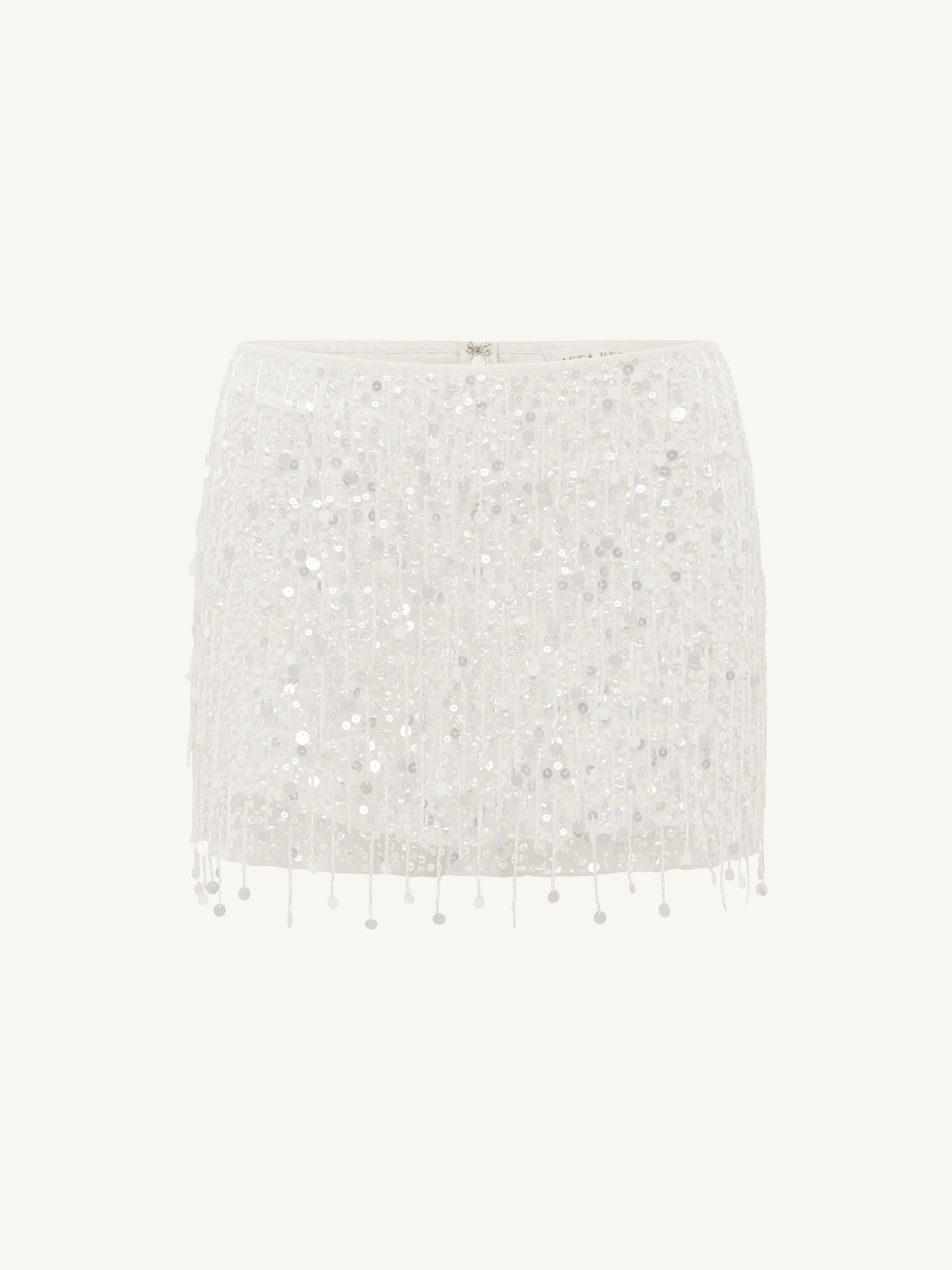 Yasmin Hand Beaded Mini Skirt - Salt
