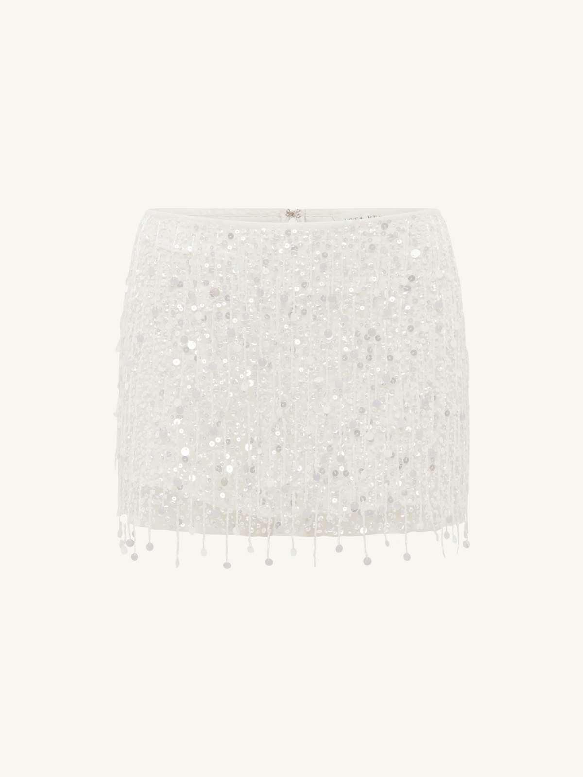 Yasmin Hand Beaded Mini Skirt - Salt