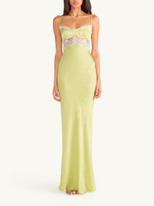 Arlette Hand Beaded Dress - Pistachio