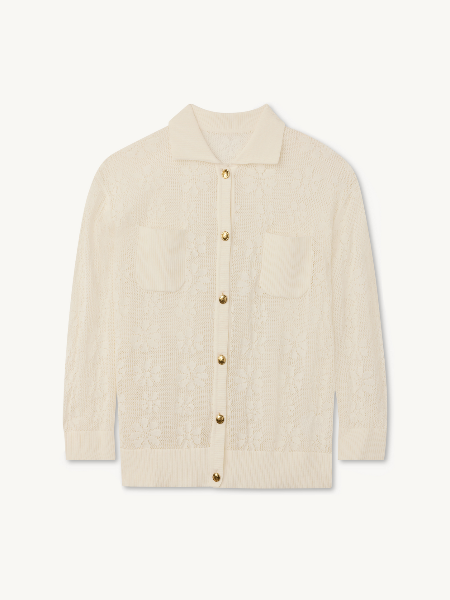 Delilah Crochet Shirt - Salt