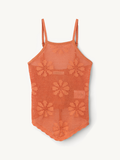 Bruna Crochet Top - Tangerine