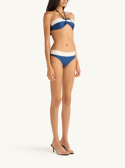 Lola Bikini Top - Navy Polka