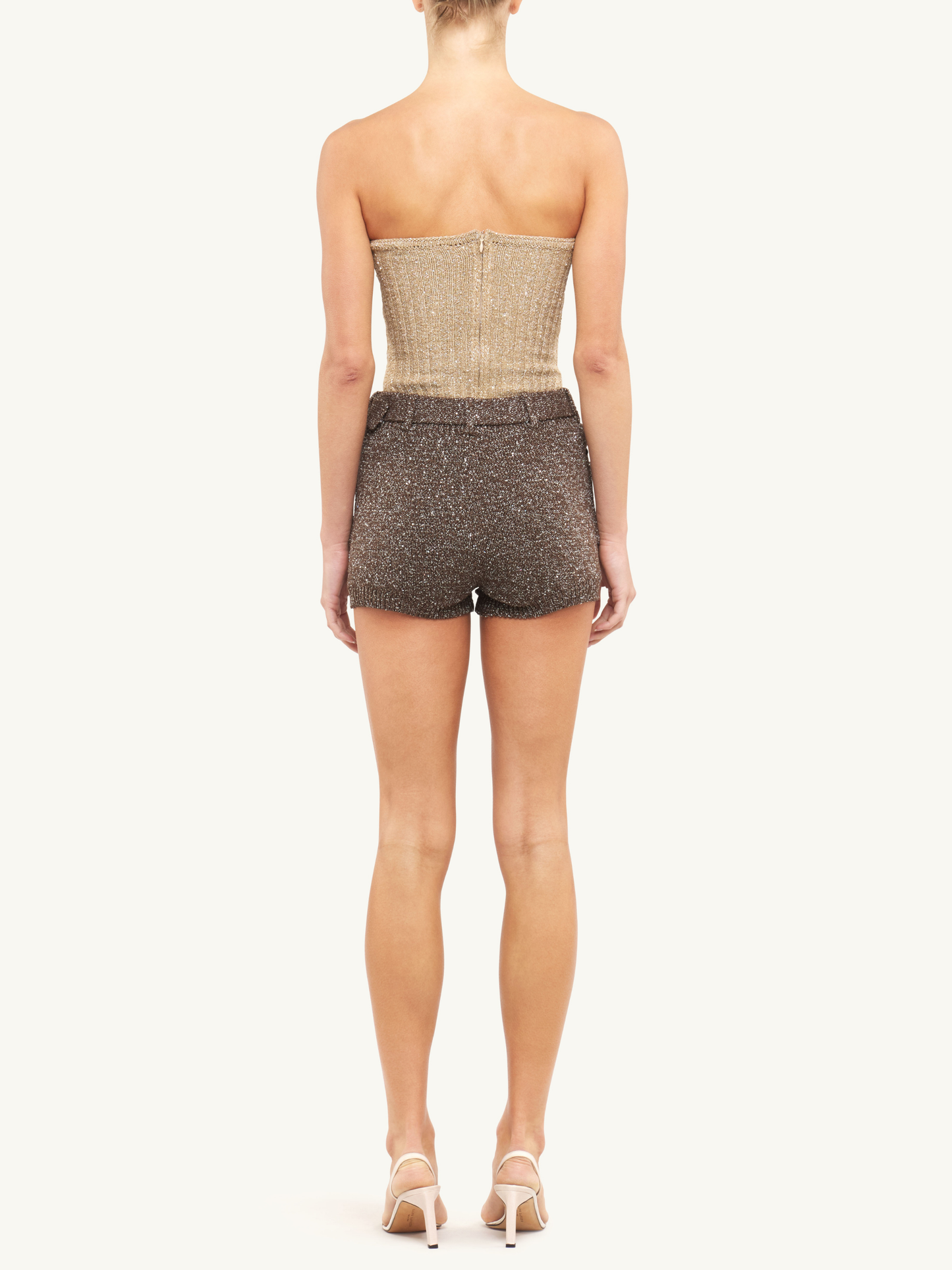 Colette Knitted Corset - Biscuit Sequin