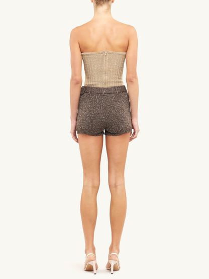 Colette Knitted Corset - Biscuit Sequin