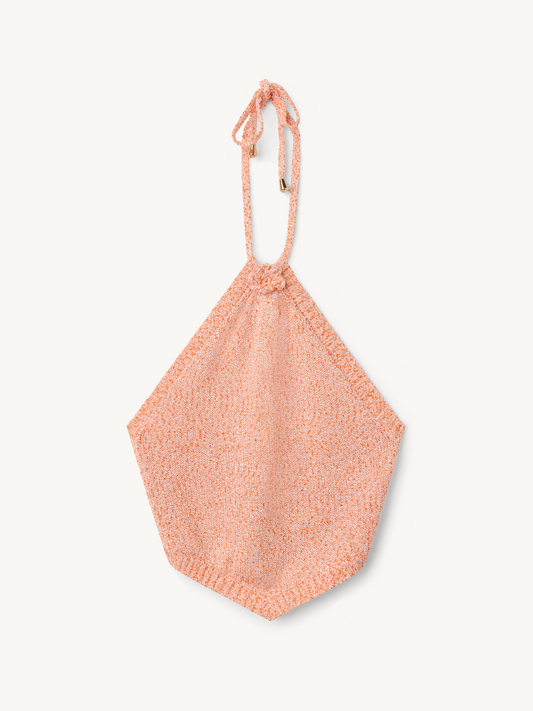 Teresa Scarf Top - Peach Sequin
