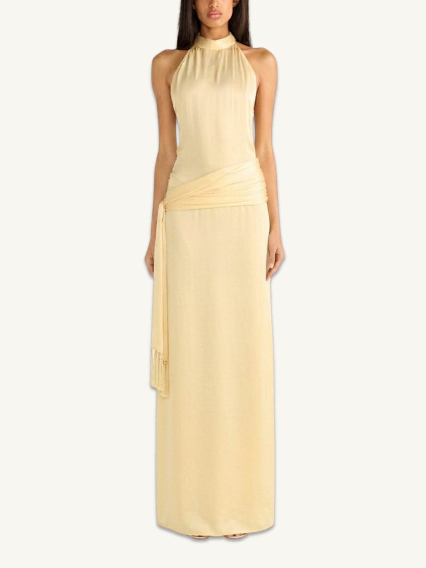 Stella Hand Beaded Dress - Lemon
