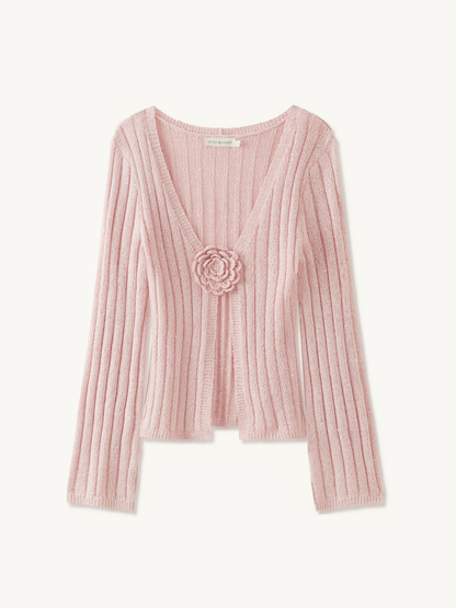 Rosie Cropped Cardigan - Bon Bon Pink Sequin