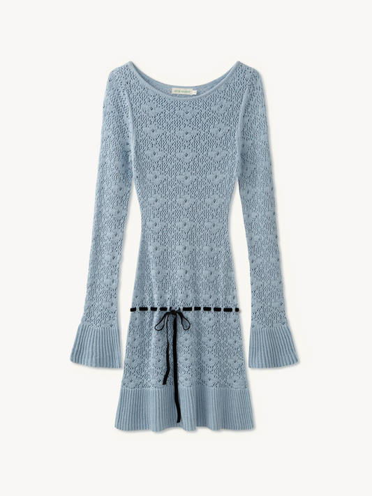 Vivienne Long Sleeve Mini Dress - Light Blue