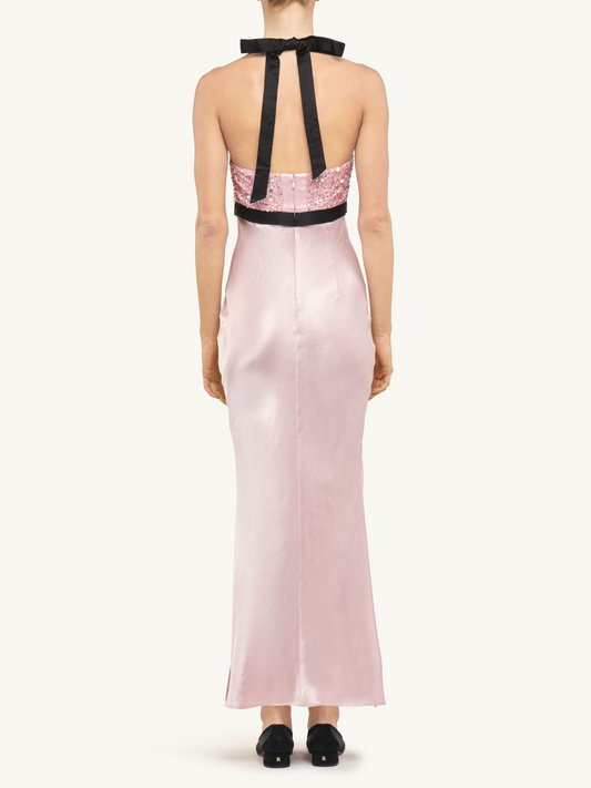 Eloise Hand Beaded Dress - Bon Bon Pink