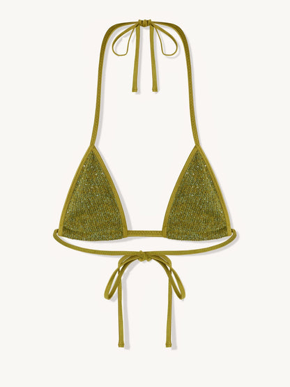 Lio Bikini Top - Olive Oil Sequin