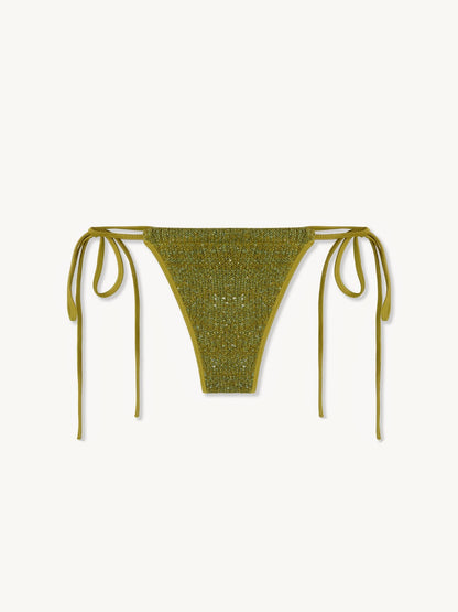 Lio Bikini Bottom - Olive Oil Sequin