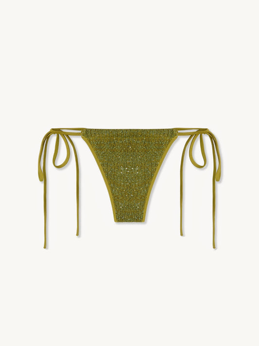 Lio Bikini Bottom - Olive Oil Sequin