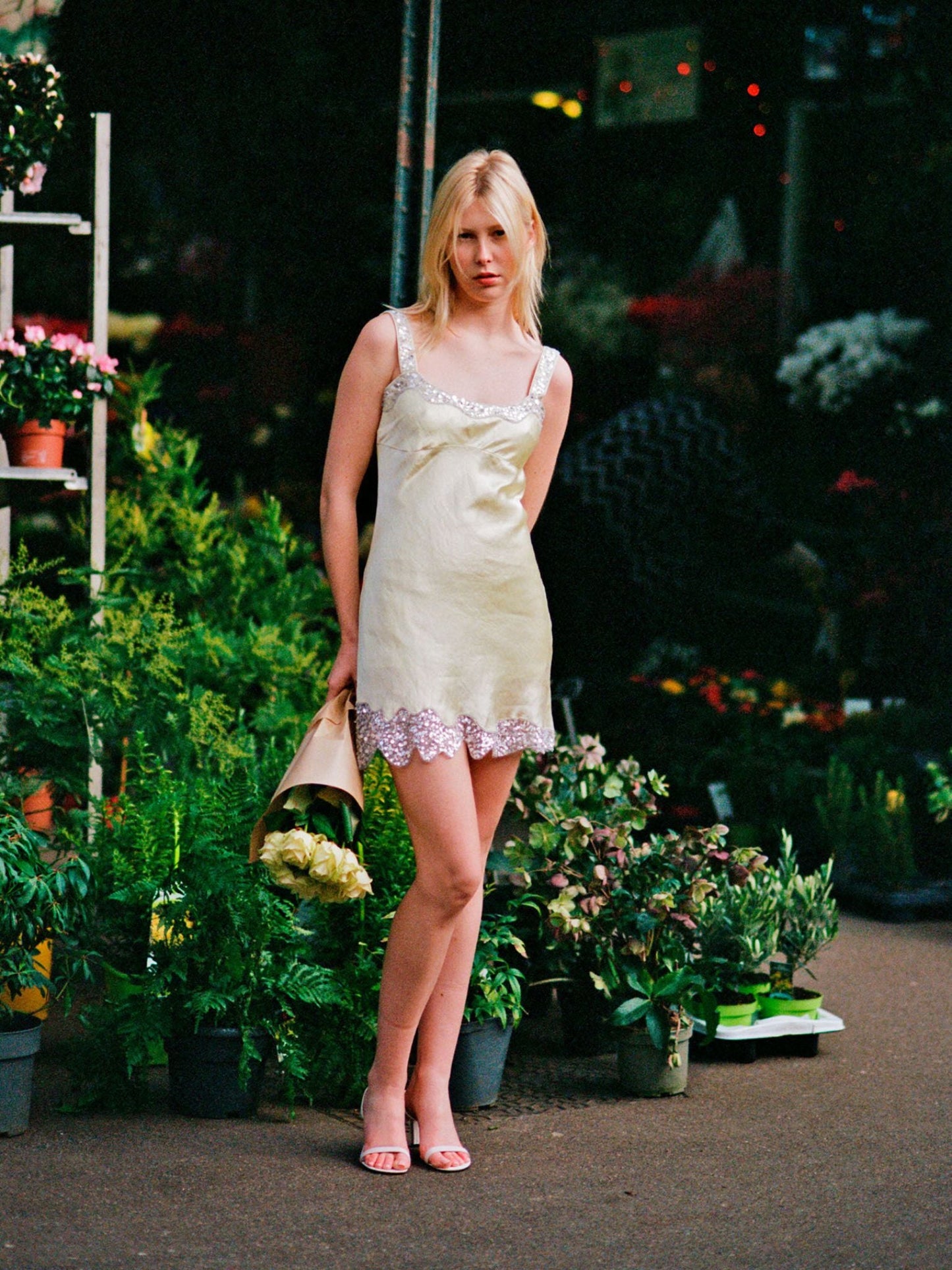 Nikolina Hand Beaded Mini Dress - Butter Yellow