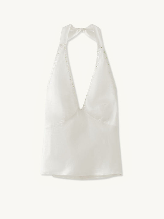 Celine Hand Beaded Camisole - Salt