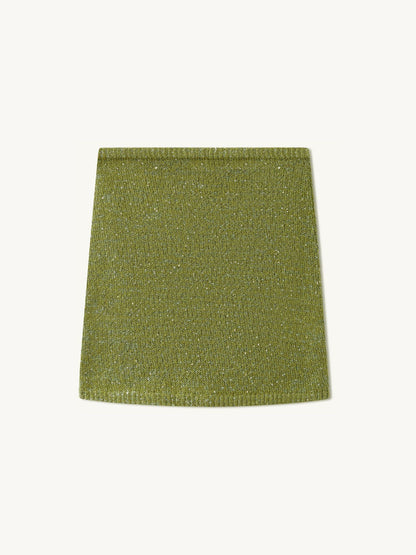 Ana Mini Skirt - Olive Oil Sequin