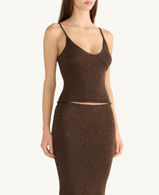 Carolina Camisole - Dark Chocolate Sequin