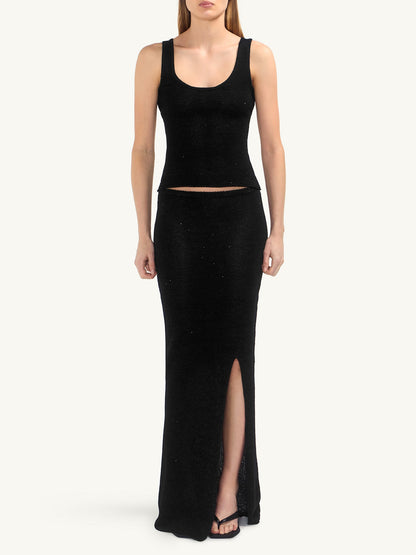 Ana Top - Black Sequin