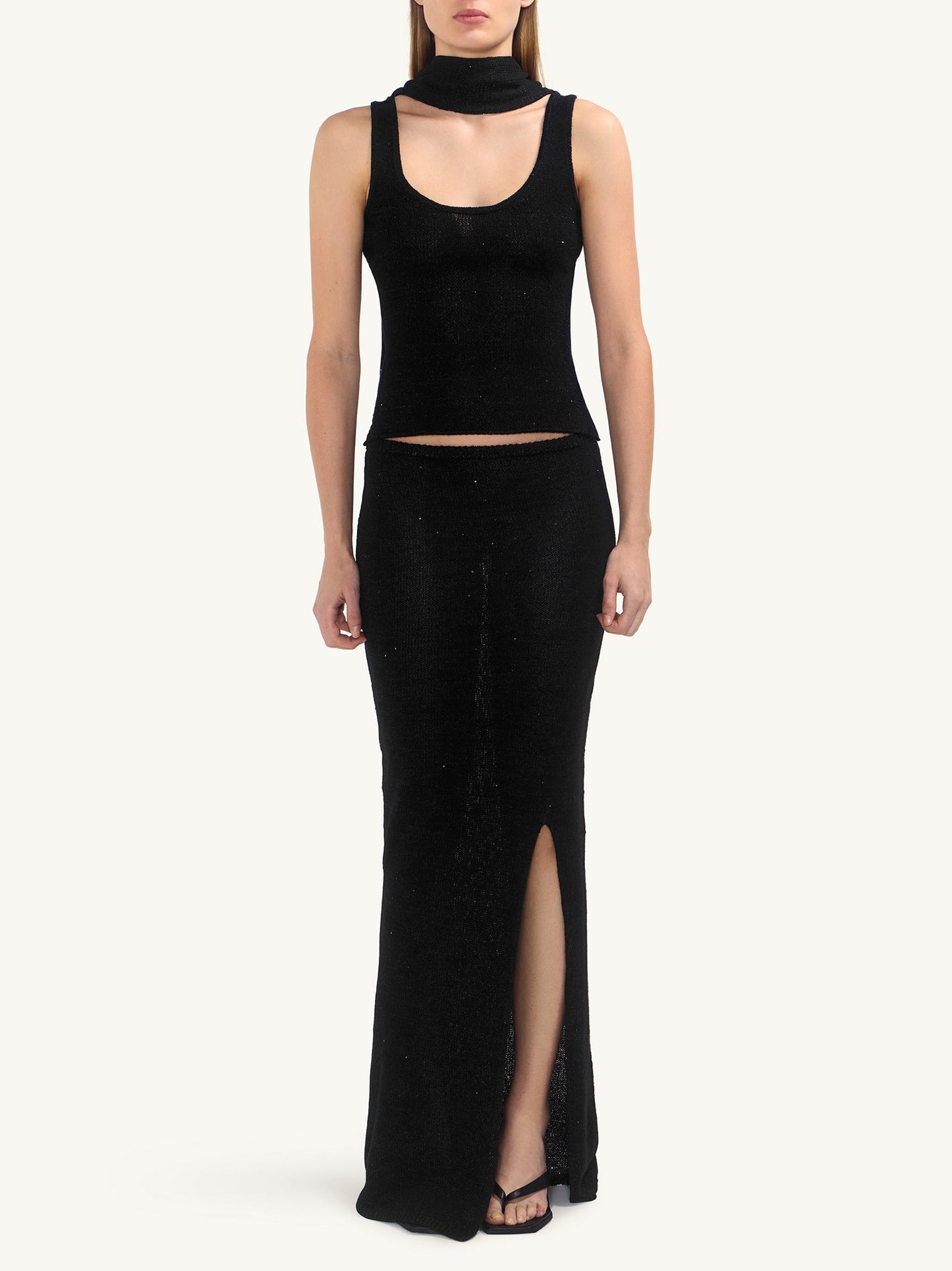 Ana Top - Black Sequin