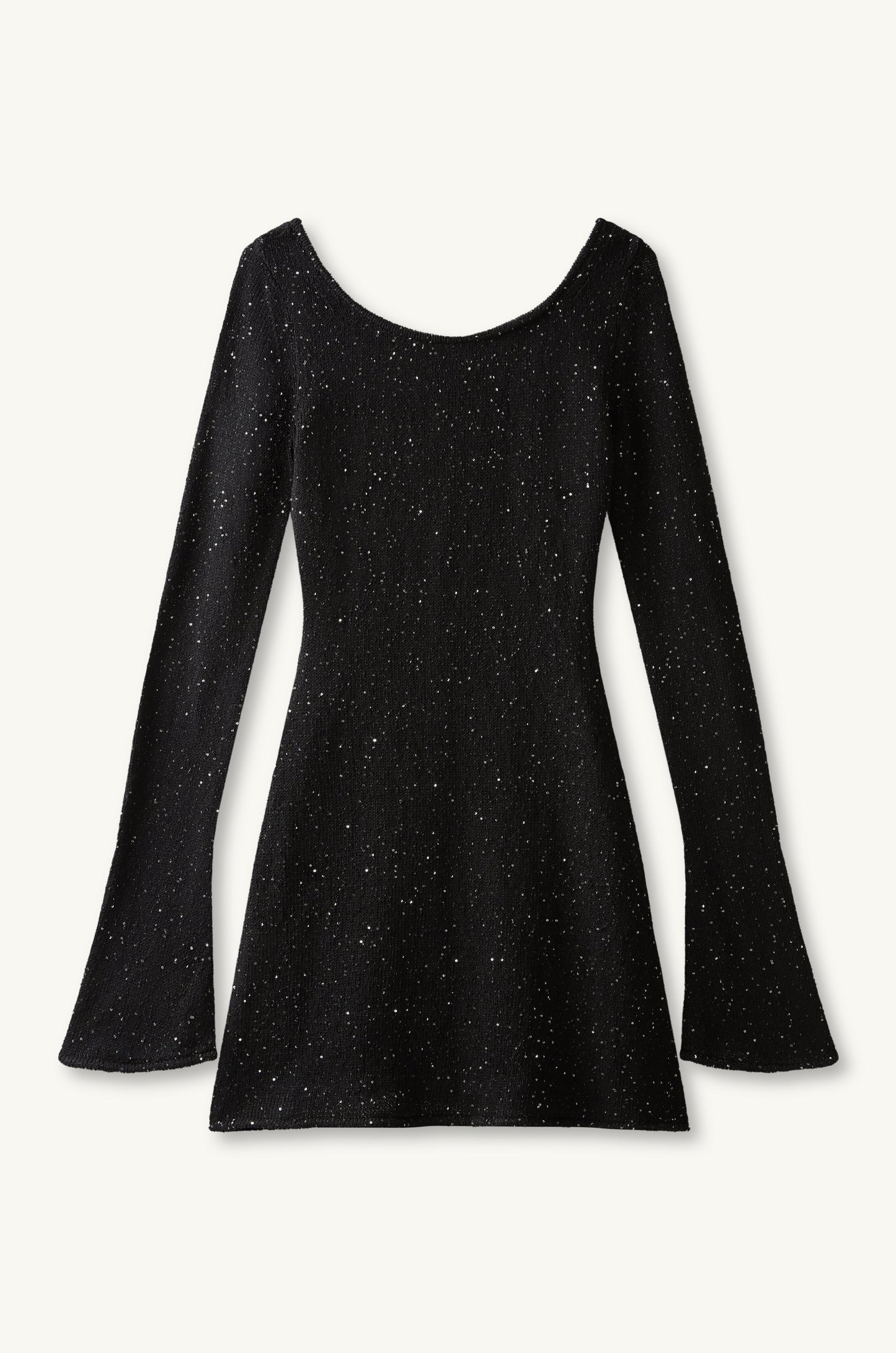Maya Longsleeve Mini Dress - Black/Silver Sequin