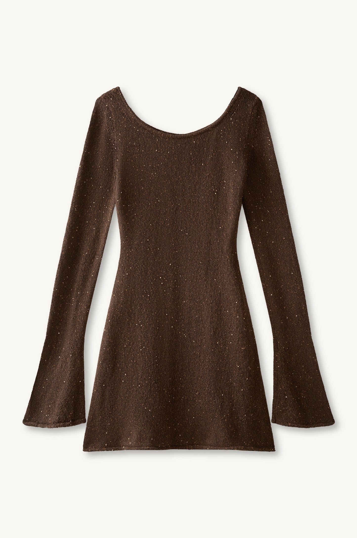 Maya Longsleeve Mini Dress - Dark Chocolate Sequin