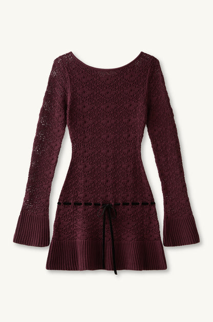 Vivienne Long Sleeve Mini Dress - Port