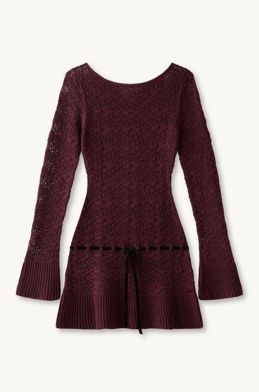 Vivienne Long Sleeve Mini Dress - Port