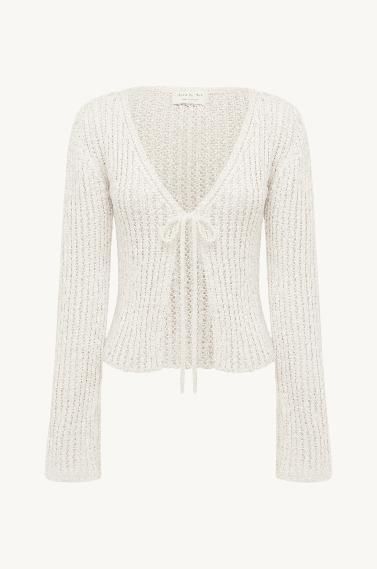 Fernanda Crochet Cardigan - Salt Sequin
