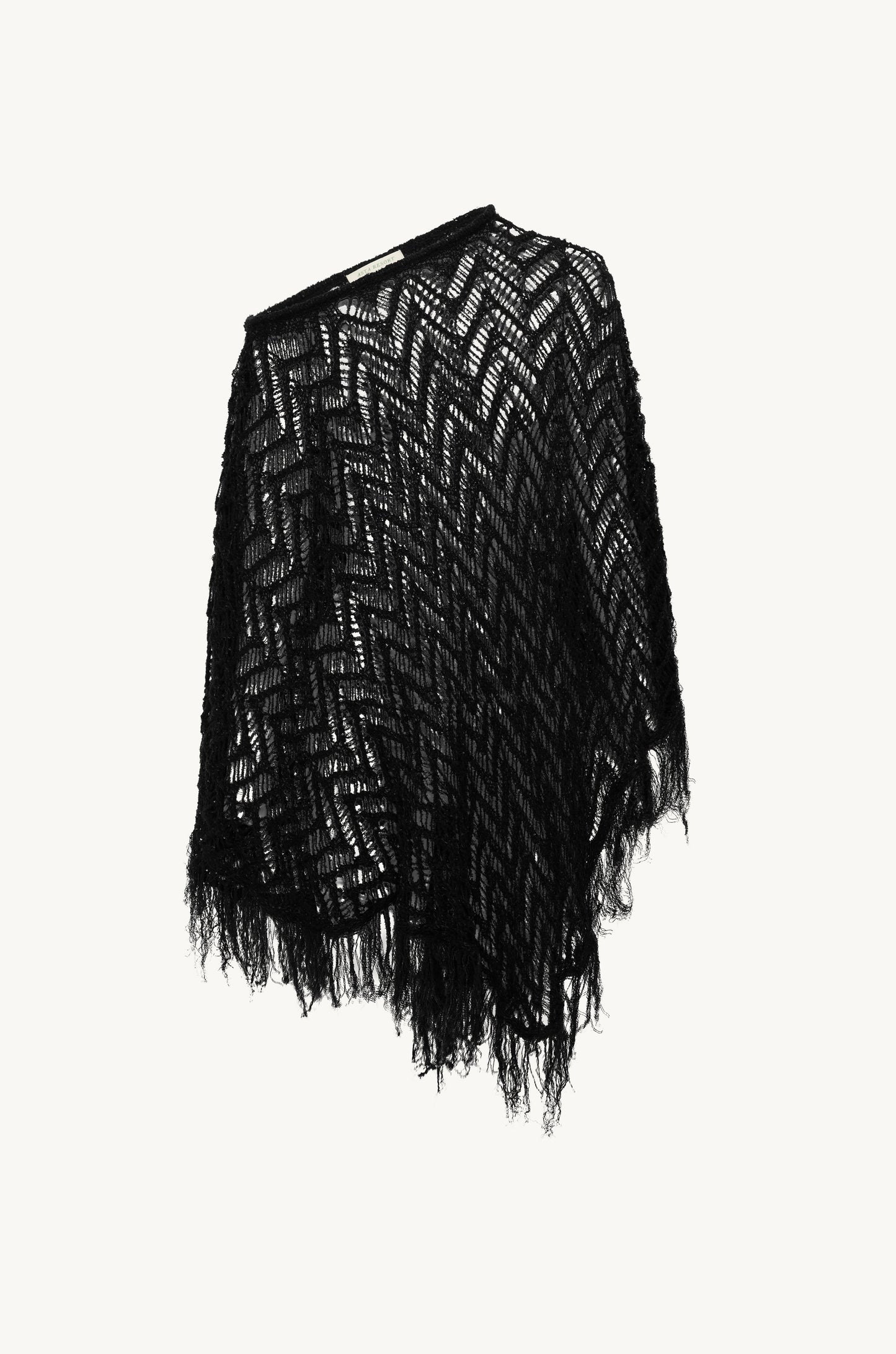Alice Fringe Poncho - Black/Silver Sequin