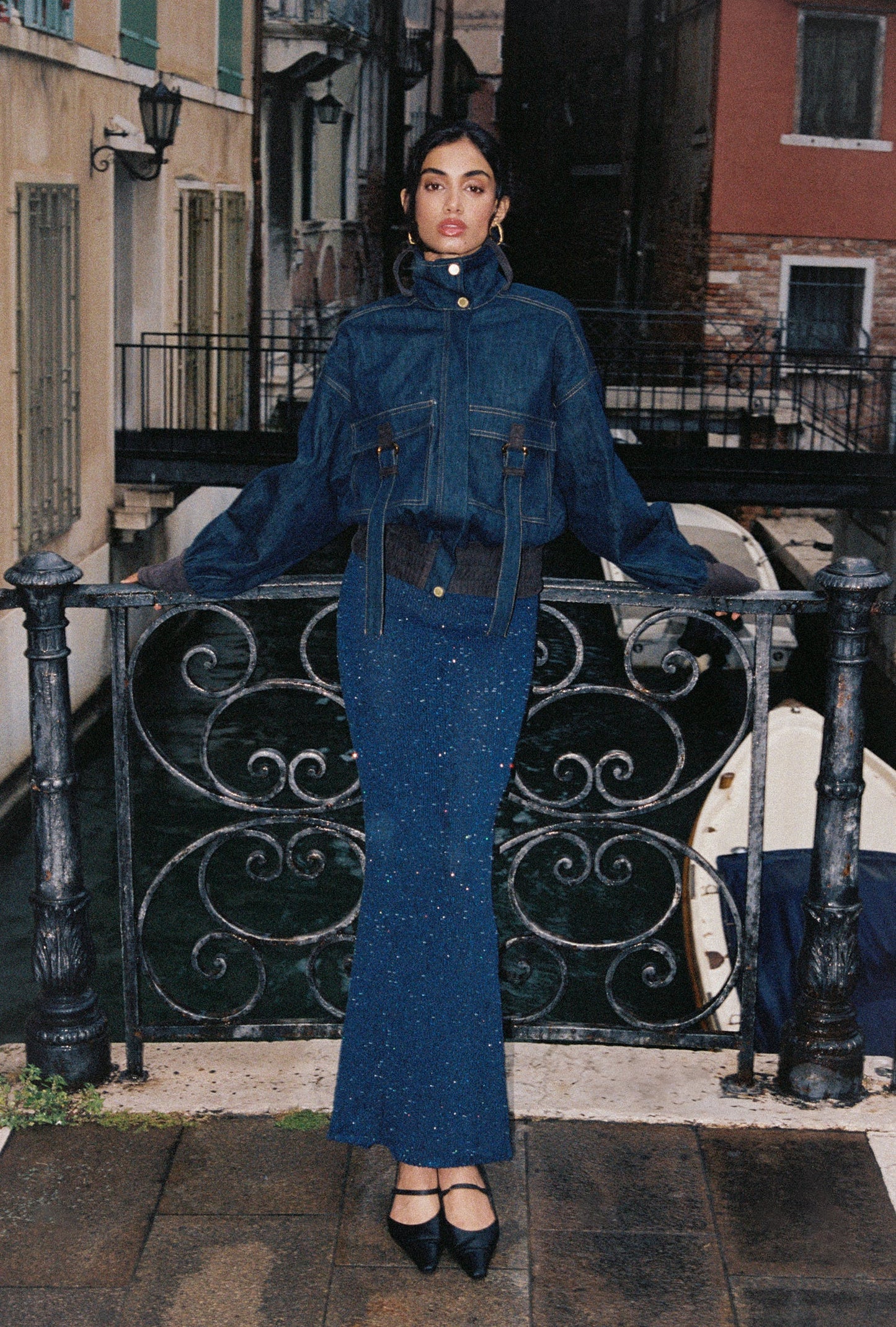 Carolina Skirt - Navy Blue Sequin